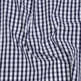 Cotton Shirting - Navy Blue and White Checks - Deadstock