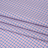 Cotton Shirting - Blue and Pink Tattersall Checks - Designer Deadstock