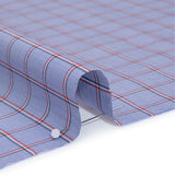 Cotton Shirting - Blue, Red and White Windowpane Checks - Deadstock