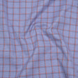 Cotton Shirting - Blue, Red and White Windowpane Checks - Deadstock