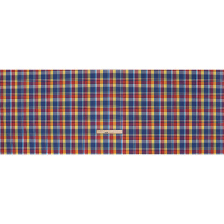 Cotton Twill Shirting - Red, Blue and Butter Yellow Plaid - Deadstock