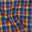 Cotton Twill Shirting - Red, Blue and Butter Yellow Plaid - Deadstock