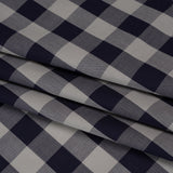 Cotton Shirting - Gray and Dark Navy Big Checks - Deadstock