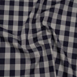 Cotton Shirting - Gray and Dark Navy Big Checks - Deadstock