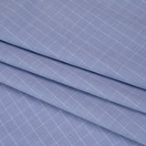 Cotton Shirting - Blue and White Subtle Windowpane Checks - Deadstock