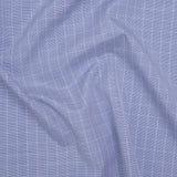 Cotton Shirting - Blue and White Subtle Windowpane Checks - Deadstock