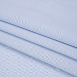 Cotton Shirting - Light Blue and White Micro Checks - Designer Deadstock