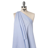 Cotton Shirting - Light Blue and White Micro Checks - Designer Deadstock