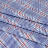Soft Cotton Twill Shirting - Blue, Red and White Plaid - Deadstock