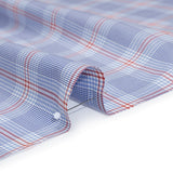 Soft Cotton Twill Shirting - Blue, Red and White Plaid - Deadstock