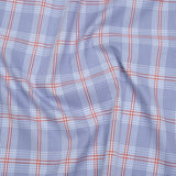 Soft Cotton Twill Shirting - Blue, Red and White Plaid - Deadstock