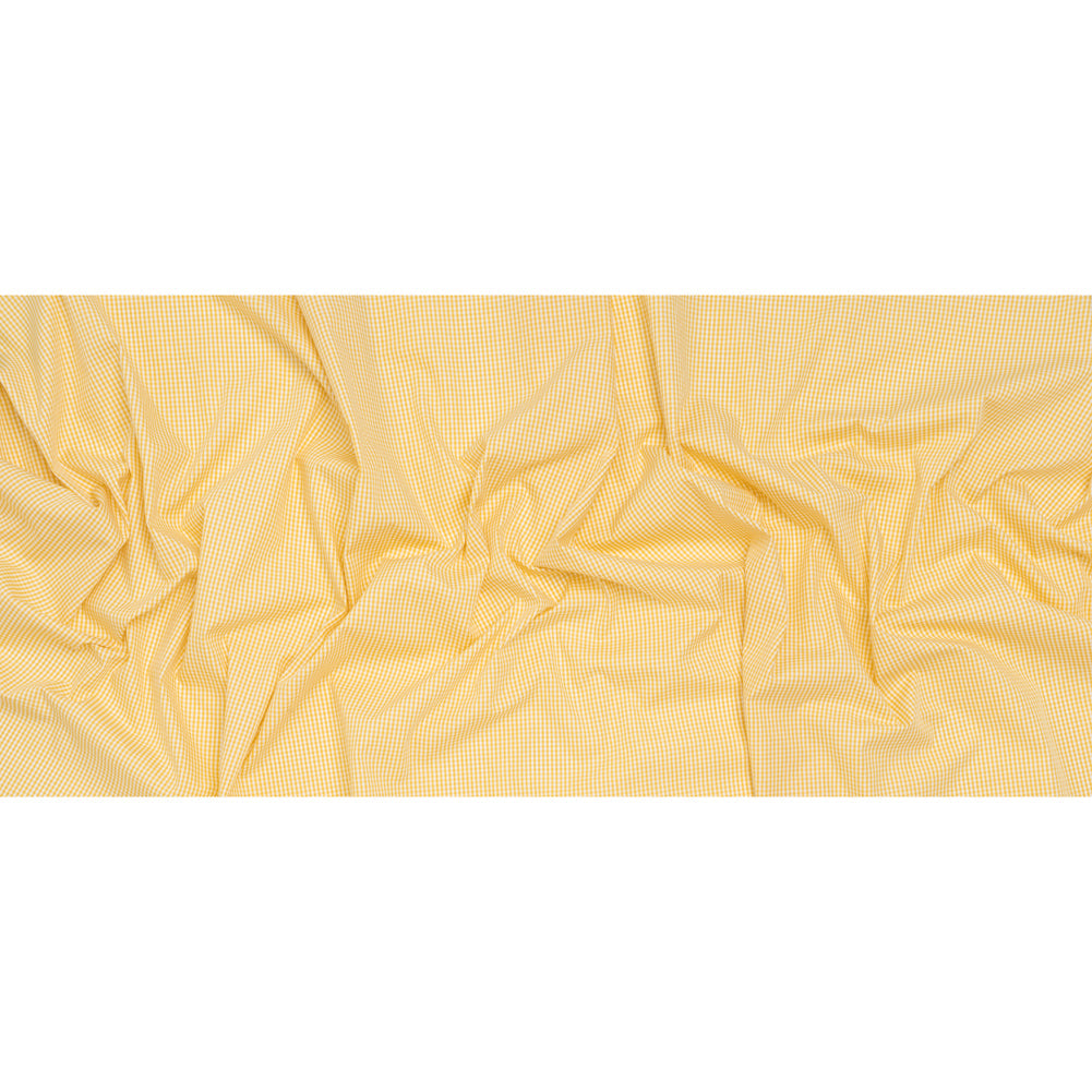 Cotton Gingham Shirting - Yellow and White Little Checks - Deadstock