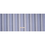 Cotton Shirting - Blue, Brown and White Barcode Stripes - Designer Deadstock