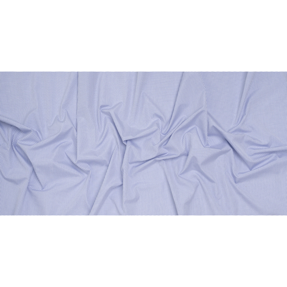 Cotton Shirting - Country Blue and White Checks - Deadstock