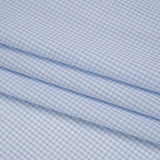 Cotton Twill Shirting - Pale Blue and White Checks - Deadstock