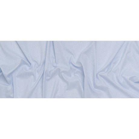 Cotton Twill Shirting - Pale Blue and White Checks - Deadstock