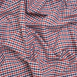 Cotton Oxford Shirting - Red, Navy and White Tattersall Check - Deadstock