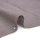 Cotton Oxford Shirting - Burnt Orange, Navy and White Tattersall Check - Deadstock