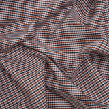 Cotton Oxford Shirting - Burnt Orange, Navy and White Tattersall Check - Deadstock