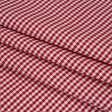 Cotton Oxford Shirting - Red and White Gingham Check - Deadstock