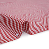 Cotton Oxford Shirting - Red and White Gingham Check - Deadstock
