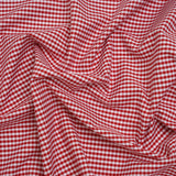 Cotton Oxford Shirting - Red and White Gingham Check - Deadstock