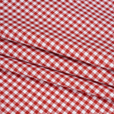 Cotton Twill Shirting - Red and White Gingham Check - Designer Deadstock