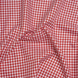Cotton Twill Shirting - Red and White Gingham Check - Designer Deadstock