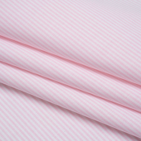 Cotton Shirting - Light Pink and White Candy Stripes - Designer Deadstock