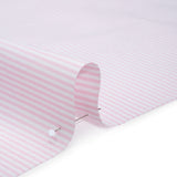 Cotton Shirting - Light Pink and White Candy Stripes - Designer Deadstock