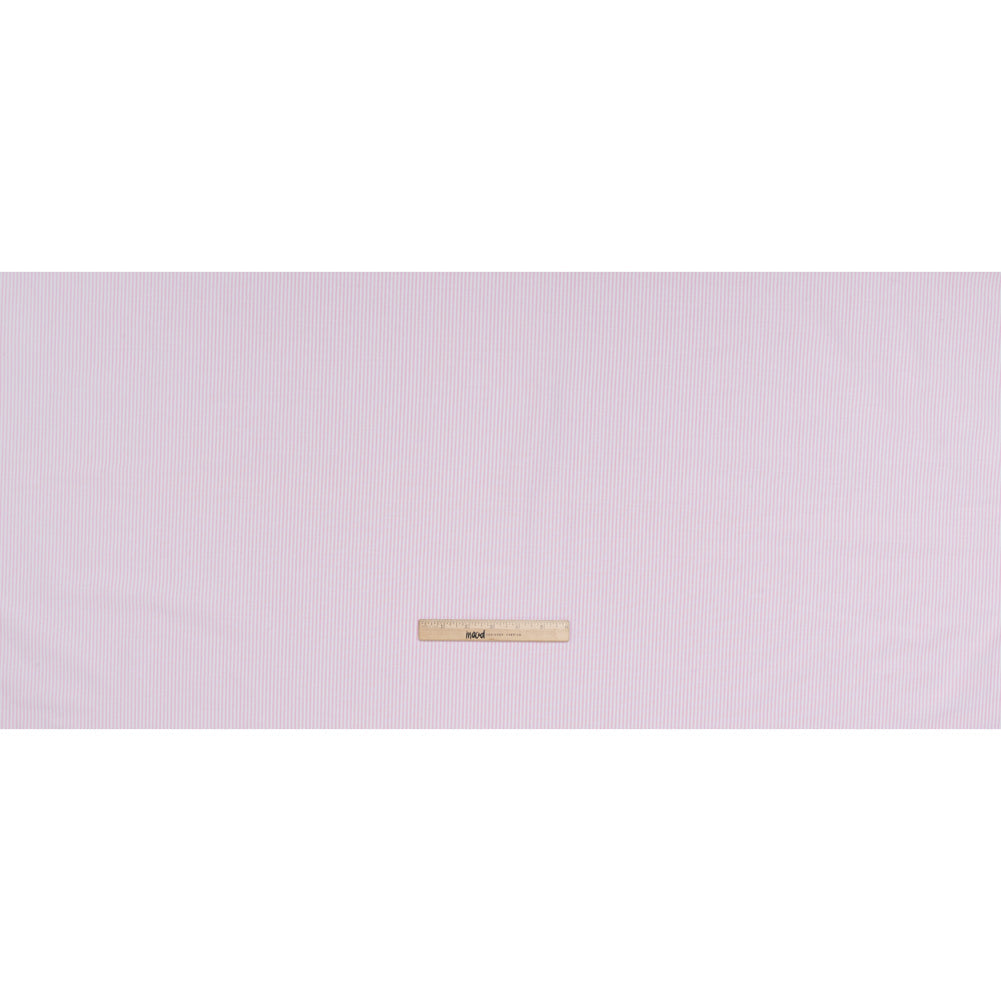 Cotton Shirting - Light Pink and White Candy Stripes - Designer Deadstock