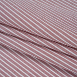 Cotton Oxford Shirting - Dark Red and White Stripes - Designer Deadstock
