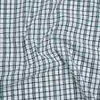 Cotton Shirting - Black, Green and White Shadow Plaid - Deadstock