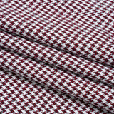 Cotton Twill - Red, Navy and White Houndstooth - Deadstock