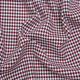 Cotton Twill - Red, Navy and White Houndstooth - Deadstock