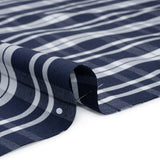 Cotton Oxford Shirting - Dark Blue and White Plaid - Deadstock