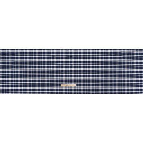 Cotton Oxford Shirting - Dark Blue and White Plaid - Deadstock