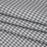 Cotton Twill - Charcoal, Light Gray and White Houndstooth - Deadstock