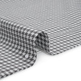 Cotton Twill - Charcoal, Light Gray and White Houndstooth - Deadstock