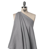 Cotton Twill - Charcoal, Light Gray and White Houndstooth - Deadstock