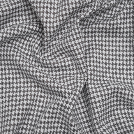 Cotton Twill - Charcoal, Light Gray and White Houndstooth - Deadstock