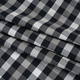Cotton Oxford Shirting - Midnight Blue, Light Gray and White Checks - Designer Deadstock