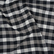 Cotton Oxford Shirting - Midnight Blue, Light Gray and White Checks - Designer Deadstock