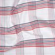 Cotton Oxford Shirting - Navy, Red, and Pale Gray Plaid - Deadstock