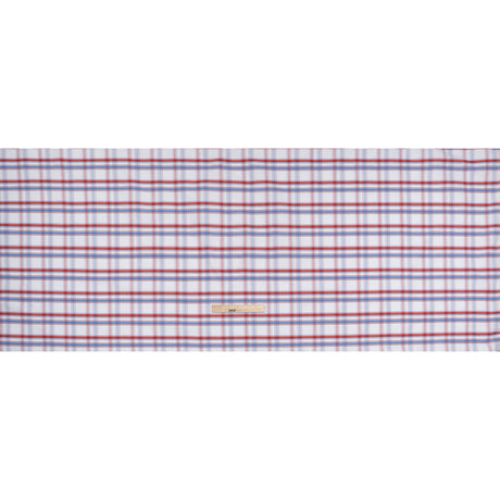 Cotton Oxford Shirting - Light Blue, Red and White Plaid - Deadstock