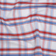Cotton Oxford Shirting - Light Blue, Red and White Plaid - Deadstock