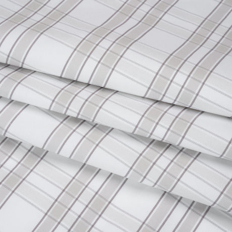 Cotton Oxford Shirting - Gray and White Plaid Check - Deadstock