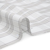 Cotton Oxford Shirting - Gray and White Plaid Check - Deadstock