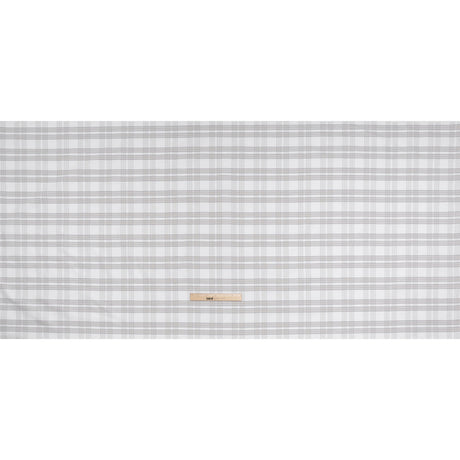 Cotton Oxford Shirting - Gray and White Plaid Check - Deadstock