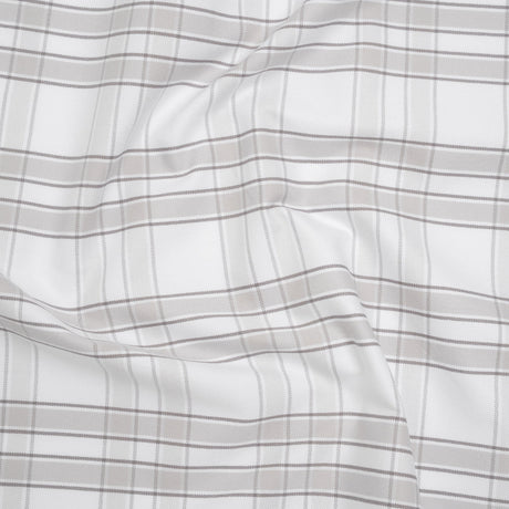 Cotton Oxford Shirting - Gray and White Plaid Check - Deadstock
